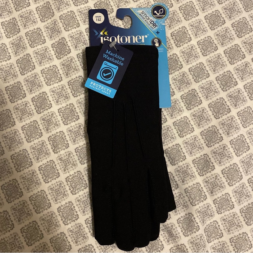 Isotoner Touchscreen Compatible Gloves, Black